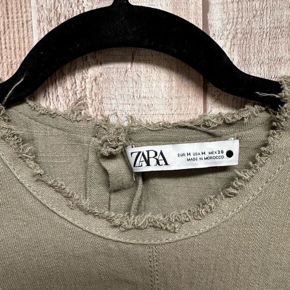 SOLD❌Zara Linen blend khaki midi dress - Picture 6 of 15